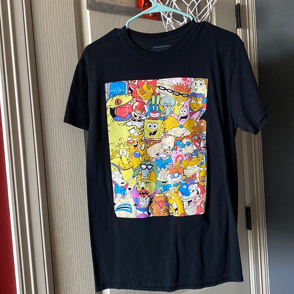 Nickelodeon Other - All Nickelodeon Cartoon Characters Black Graphic T Shirt